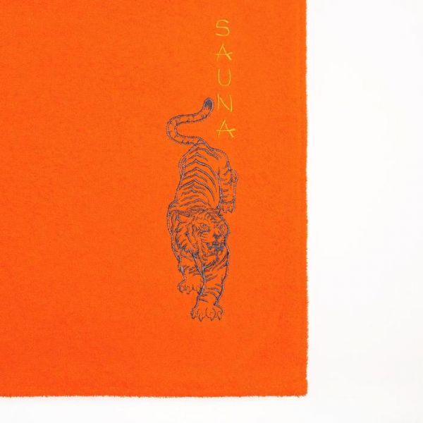 Килт женский 80х150+-2, цвет оранжевый, вышивка «Тигр»