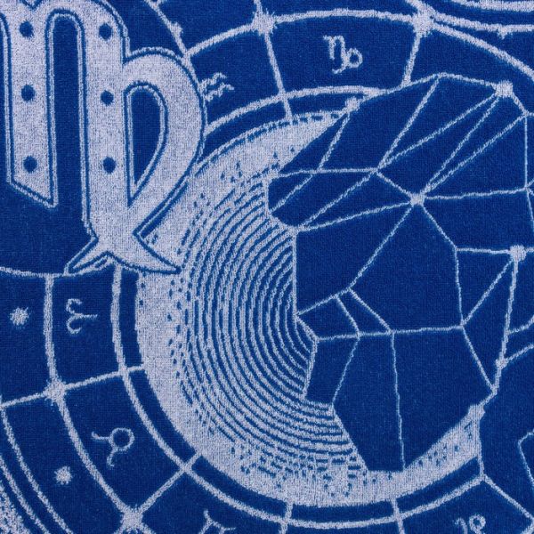 Полотенце махровое Этель "Знаки зодиака: Дева" синий, 67х130 см, 100% хлопок, 420гр/м2