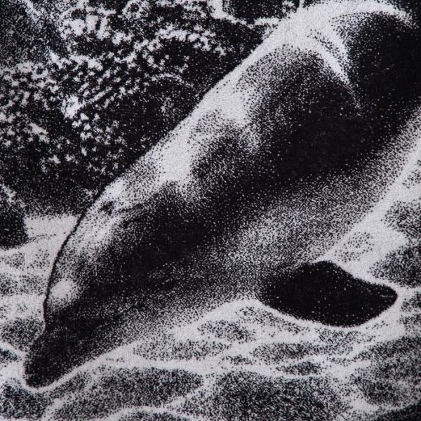 Полотенце махровое Этель ЧБ «Дельфин», пестроткань, 70х130 см