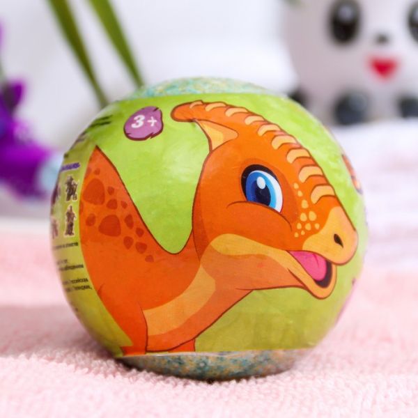 Бомбочка для ванн детская с игрушкой "Dinosaurs", 130 г