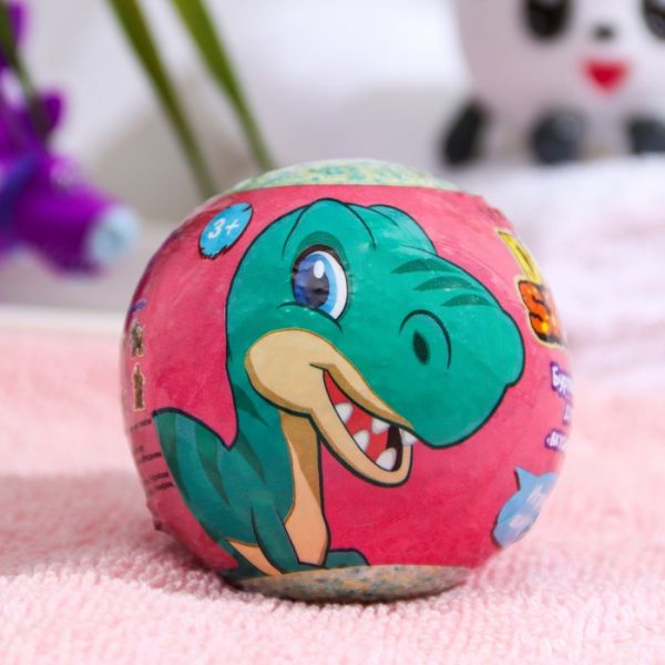 Бомбочка для ванн детская с игрушкой "Dinosaurs", 130 г