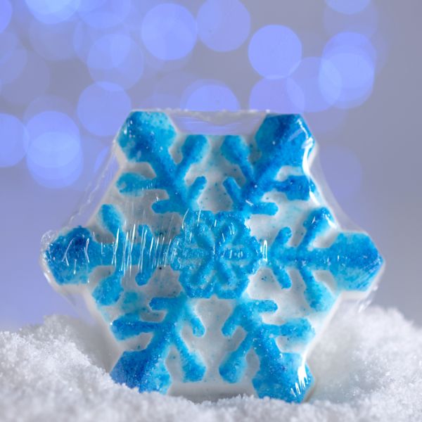 Бурлящая соль для ванн «Снежинка», голубая, с ароматом ванили, 100 г