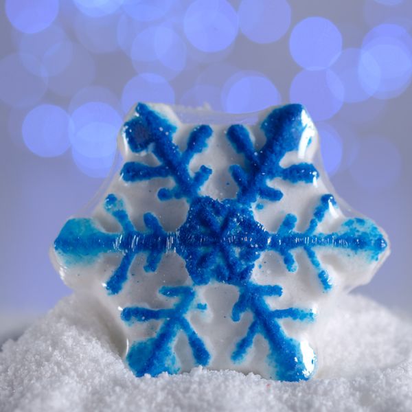 Бурлящая соль для ванн «Снежинка», синяя, с ароматом печенья, 100 г