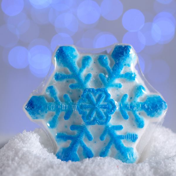 Бурлящая соль для ванн «Снежинка», синяя, с ароматом печенья, 100 г