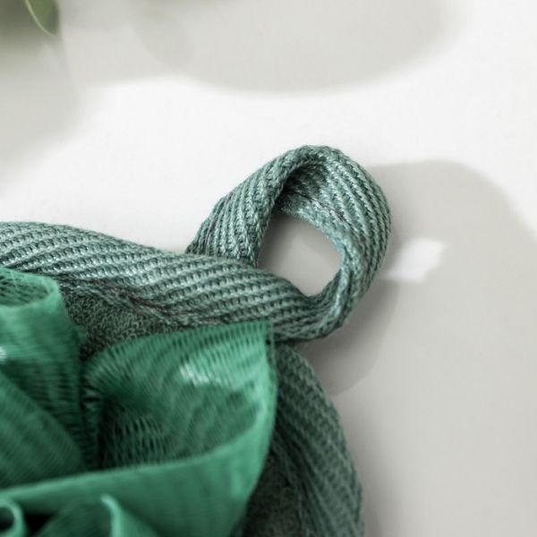 Мочалка для тела массажная со скрабером Доляна «Афродита», 11?16 см, цвет серый