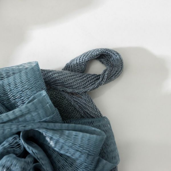 Мочалка для тела массажная со скрабером Доляна «Афродита», 11?16 см, цвет серый