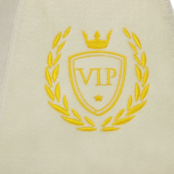 Шапка для бани с вышивкой "VIP", первый сорт