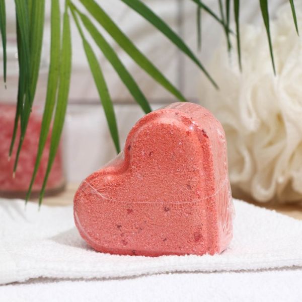 Бомбочка для ванны WEIS Бурлящее сердечко «Розовый персик», 110 г