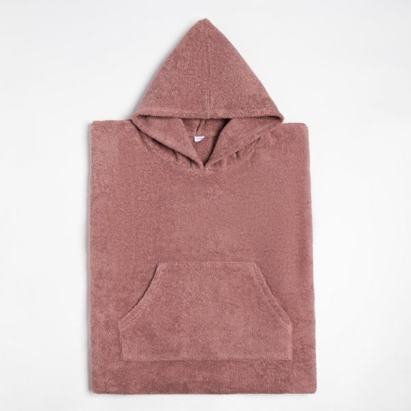 Полотенце-пончо с карманом Крошка Я, цвет розовый, размер 24-32, 100 % хлопок, 320 г/м2