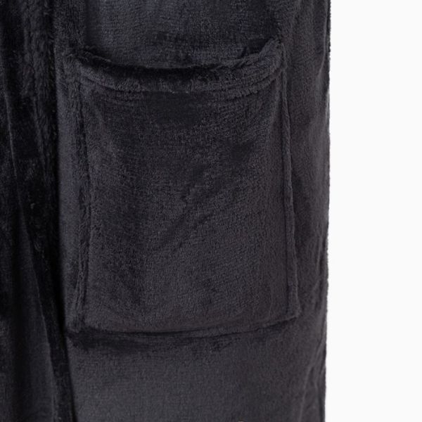 Халат унисекс LoveLife "Hygge" цвет чёрный,one size, микрофибра, 100% п/э, 250 г/м2