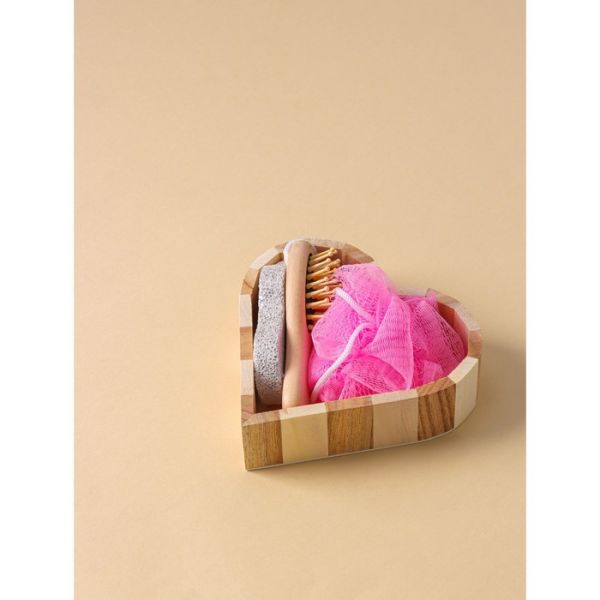 Набор банный Доляна, 3 предмета: мочалка, пемза, расчёска, цвет МИКС