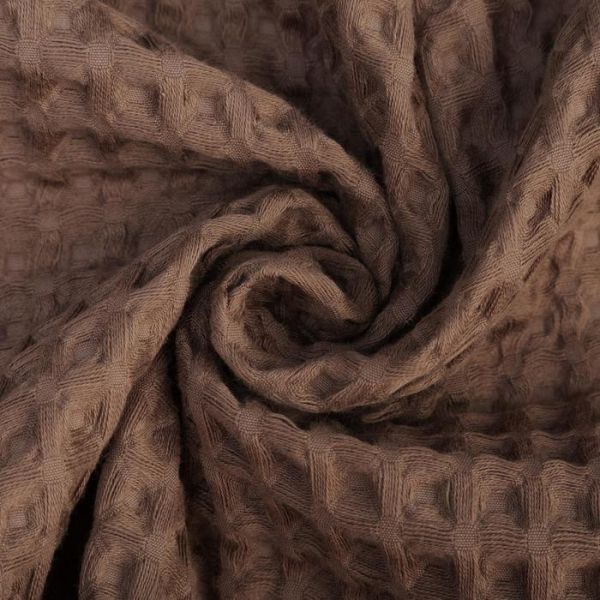 Халат вафельный женский удлинённый Этель "Boho" размер 54-56, цвет мокко, 100% хлопок, 290 г/м2