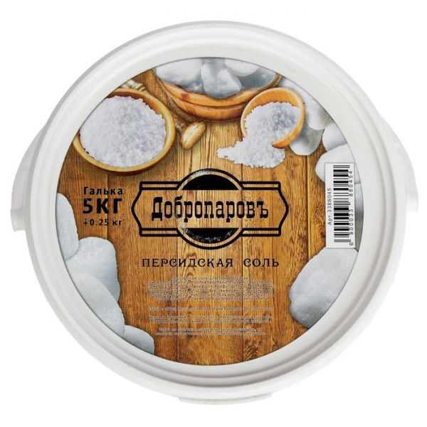 Персидская белоснежная соль "Добропаровъ", галька, 50-120мм, 5 кг