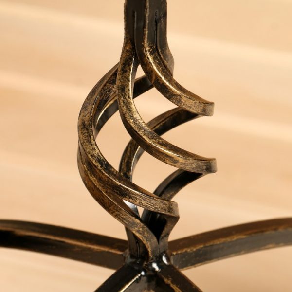 Каминный набор кованый, цвет бронза, 4 предмета: кочерга, щипцы, совок, метёлка