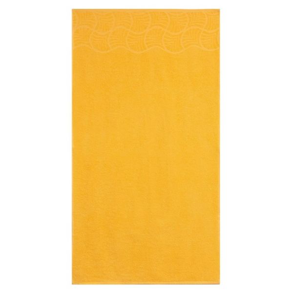 Полотенце махровое банное "Волна", размер 70х130 см, 300 г/м2, цвет жёлтый