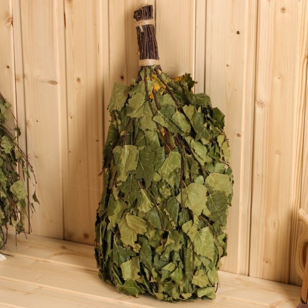 Веник для бани берёзовый в индивидуальной упаковке Веник для бани берёзовый в индивидуальной упаковке