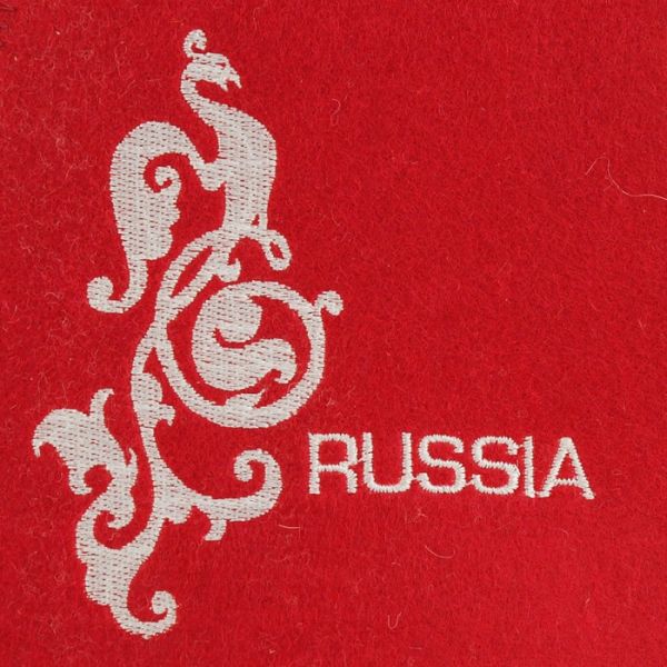 Шапка для бани "Russia" красная
