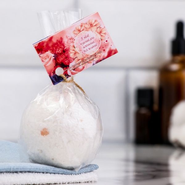 Бомбочка для ванны из гималайской соли "В этот чудесный день" с эфирным маслом персика, 140 г 418483