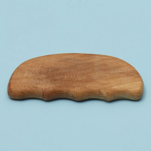 Массажёр Гуаша «Волна», 9 х 5,5 см, деревянный