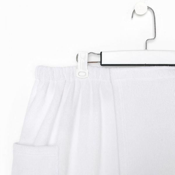 Полотенце банное Экономь и Я "Килт с карманом" 50*150 см, цв.белый,100%хл,340 г/м2