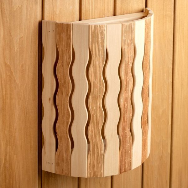 Абажур деревянный, полукруглый "Волна Термо" 29,5х23х16 см