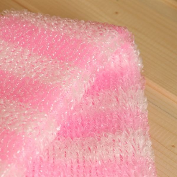 Мочалка банная с ручками "Пояс" бело-розовая 36 см Добропаровъ