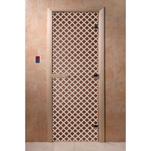 Дверь для бани стеклянная «Мираж», размер коробки 190 ? 70 см, 8 мм, бронза