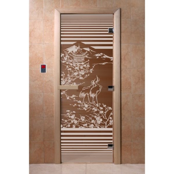 Дверь «Япония», размер коробки 190 ? 70 см, правая, цвет бронза