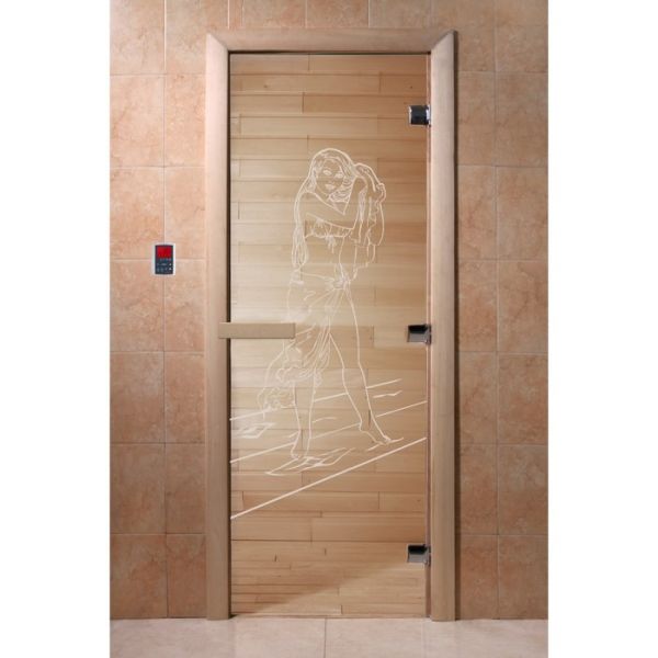 Дверь «Дженифер», размер коробки 200 ? 80 см, левая, цвет прозрачный
