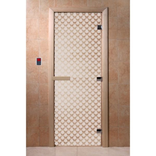 Дверь «Мираж», размер коробки 200 х 80 см, правая, цвет сатин
