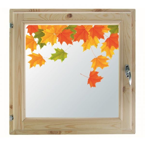 Окно 40х60 см, "Осенние краски", однокамерный стеклопакет, хвоя