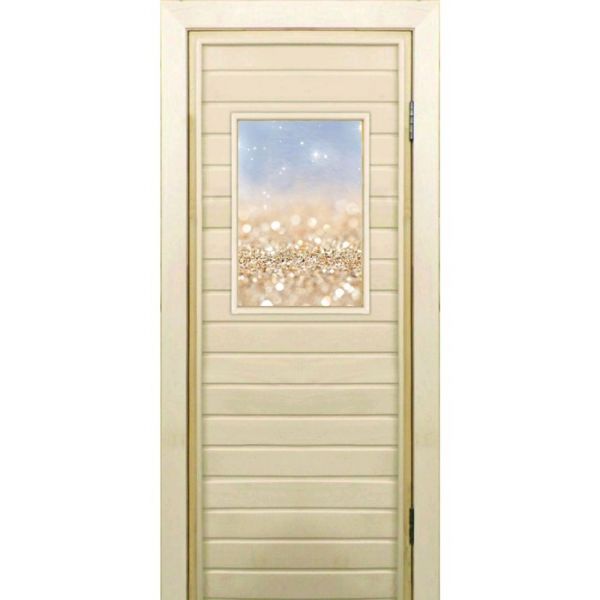 Дверь для бани со стеклом (40*60), "Золотой песок", 170х70см, коробка из осины