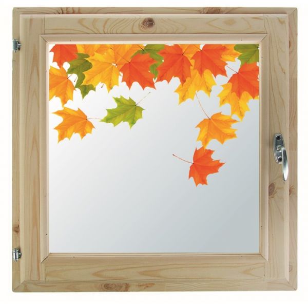 Окно 40х60 см, "Осенние краски", однокамерный стеклопакет, уплотнитель, хвоя