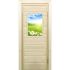 Дверь для бани со стеклом (40*60), "Ромашки", 170х70см, коробка из осины