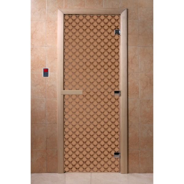 Дверь «Мираж», размер коробки 200 ? 80 см, левая, цвет матовая бронза