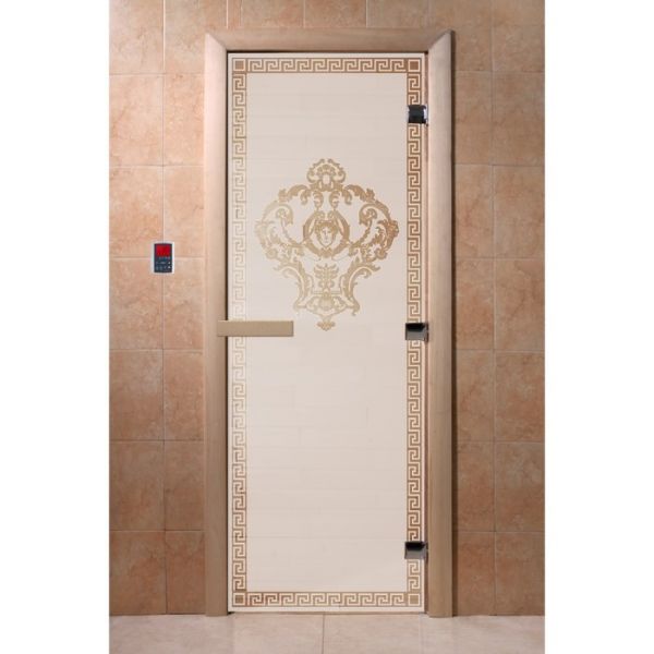 Дверь «Версаче», размер коробки 190 х 70 см, правая, цвет сатин