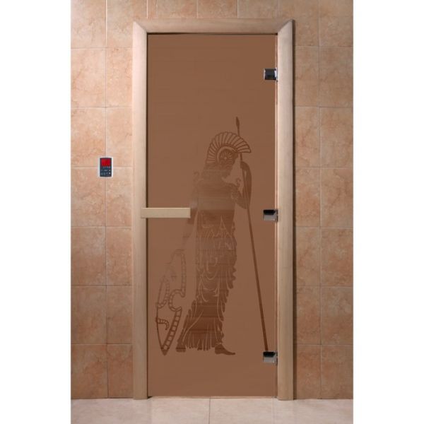 Дверь «Рим», размер коробки 190 х 70 см, правая, цвет матовая бронза