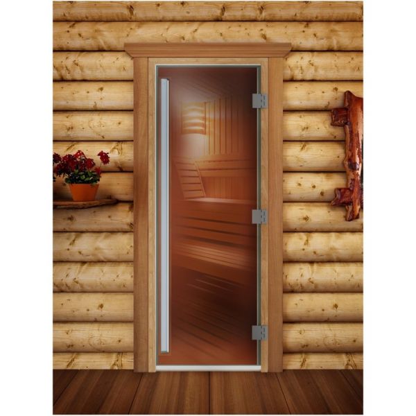 Дверь «Престиж», размер коробки 190 ? 60 см, левая, цвет бронза