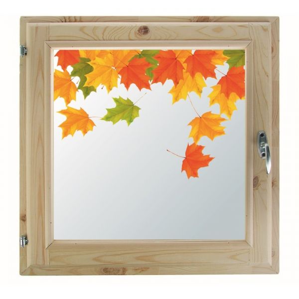 Окно 40х60 см, "Осенние краски", однокамерный стеклопакет, хвоя