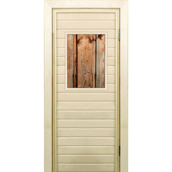 Дверь для бани со стеклом (40*60), "Дерево-1", 170?70см, коробка из осины