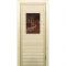 Дверь для бани со стеклом (40*60), "Банька у реки-1", бронза, 170х70см, коробка из осины