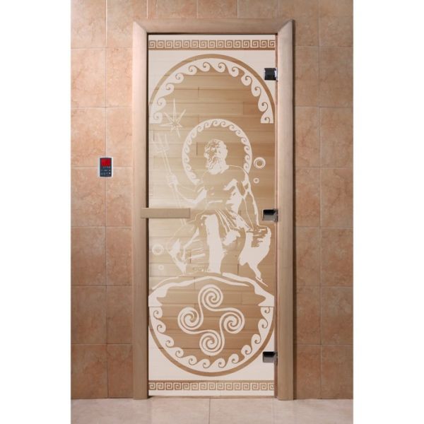 Дверь «Посейдон», размер коробки 190 ? 70 см, левая, цвет прозрачный