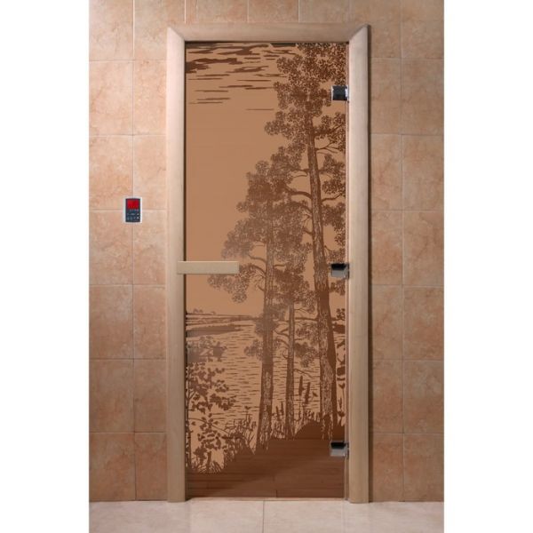 Дверь «Рассвет», размер коробки 200 х 80 см, правая, цвет матовая бронза