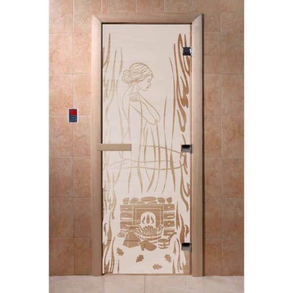 Дверь «Волшебный пар», размер коробки 190 ? 70 см, правая, цвет сатин