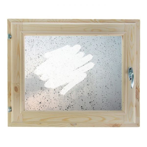 Окно 40х60 см, "Капли на стекле", однокамерный стеклопакет, уплотнитель, хвоя
