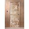 Дверь стеклянная «Девушка в цветах», размер коробки 190 ? 70 см, 8 мм, прозрачная