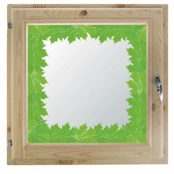 Окно 40х60 см, "Кленовые листья", однокамерный стеклопакет, уплотнитель, хвоя