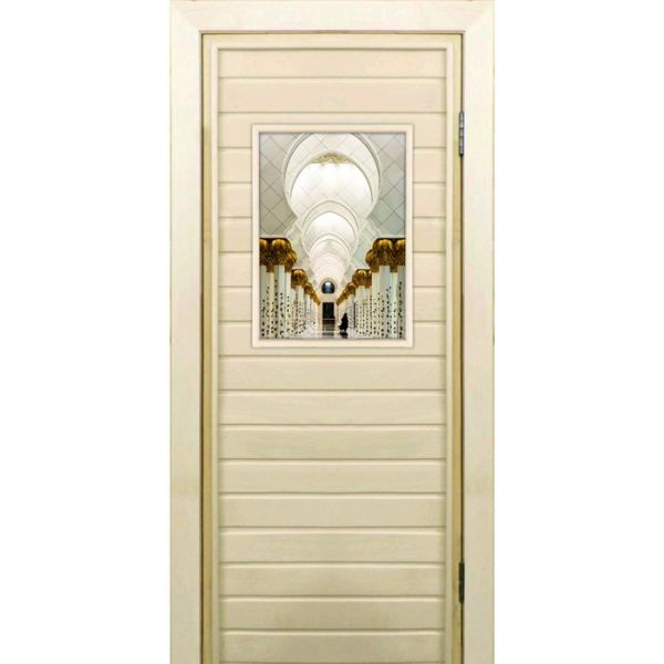 Дверь для бани со стеклом (40*60), "Восток", 170?70см, коробка из осины
