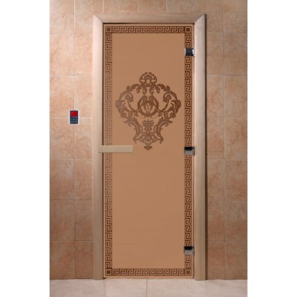 Дверь «Версаче», размер коробки 190 х 70 см, правая, цвет матовая бронза