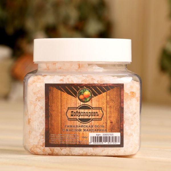 Гималайская красная соль "Добропаровъ" с маслом мандарина, 2-5мм, 300гр